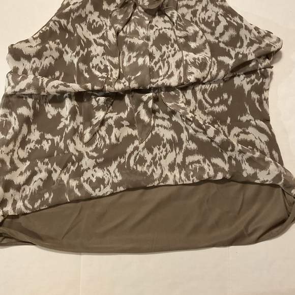 Ann Taylor women’s Ruffle Front Blouse Brown Sleeveless - Picture 5 of 9